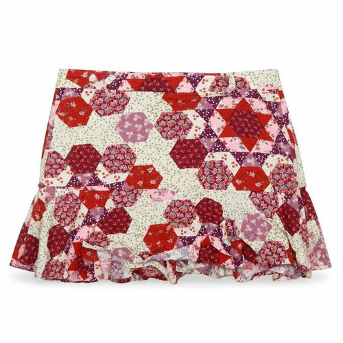 Stradivarius Women Multicoloured M Short Skater Ruffle Patchwork Skirt
