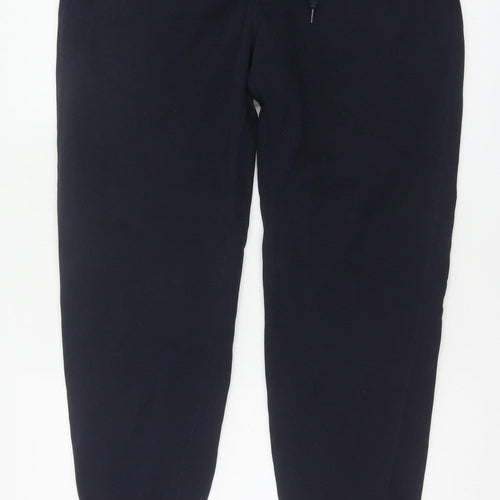 Uniqlo Men Blue L Cotton Blend Jogger Sweatpants Drawstring Cuffed