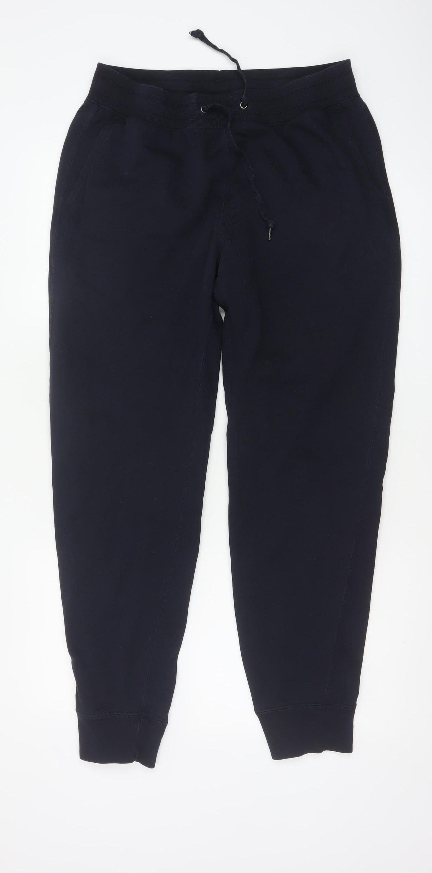 Uniqlo Men Blue L Cotton Blend Jogger Sweatpants Drawstring Cuffed