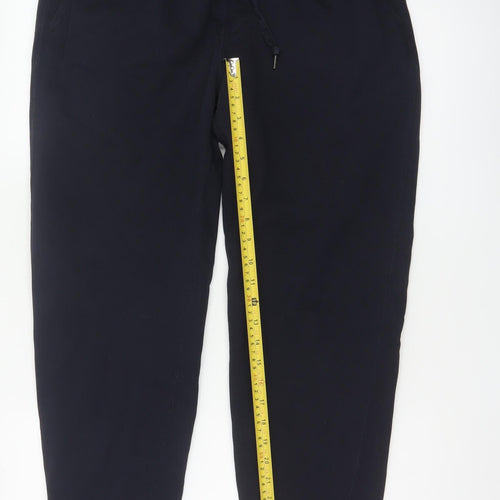 Uniqlo Men Blue L Cotton Blend Jogger Sweatpants Drawstring Cuffed