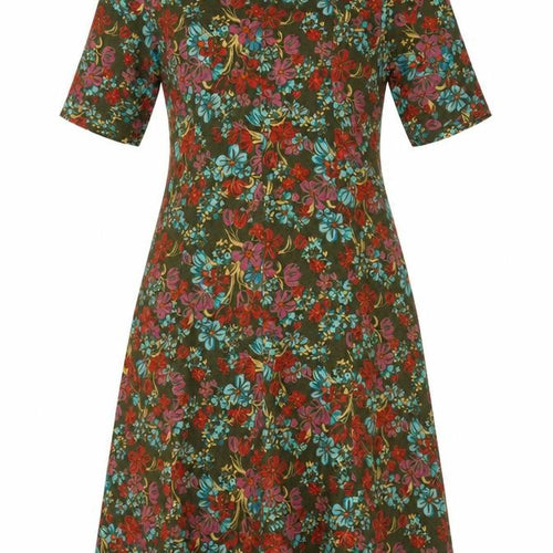 d&co. Women’s Multicoloured Floral Fit & Flare Dress UK L