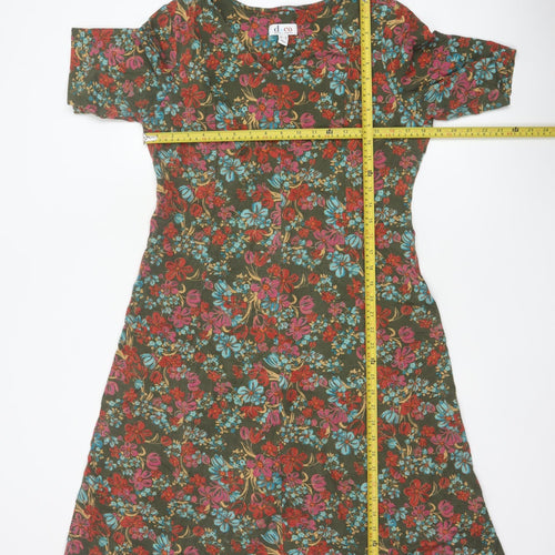 d&co. Women’s Multicoloured Floral Fit & Flare Dress UK L