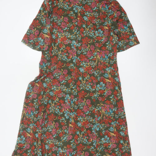 d&co. Women’s Multicoloured Floral Fit & Flare Dress UK L