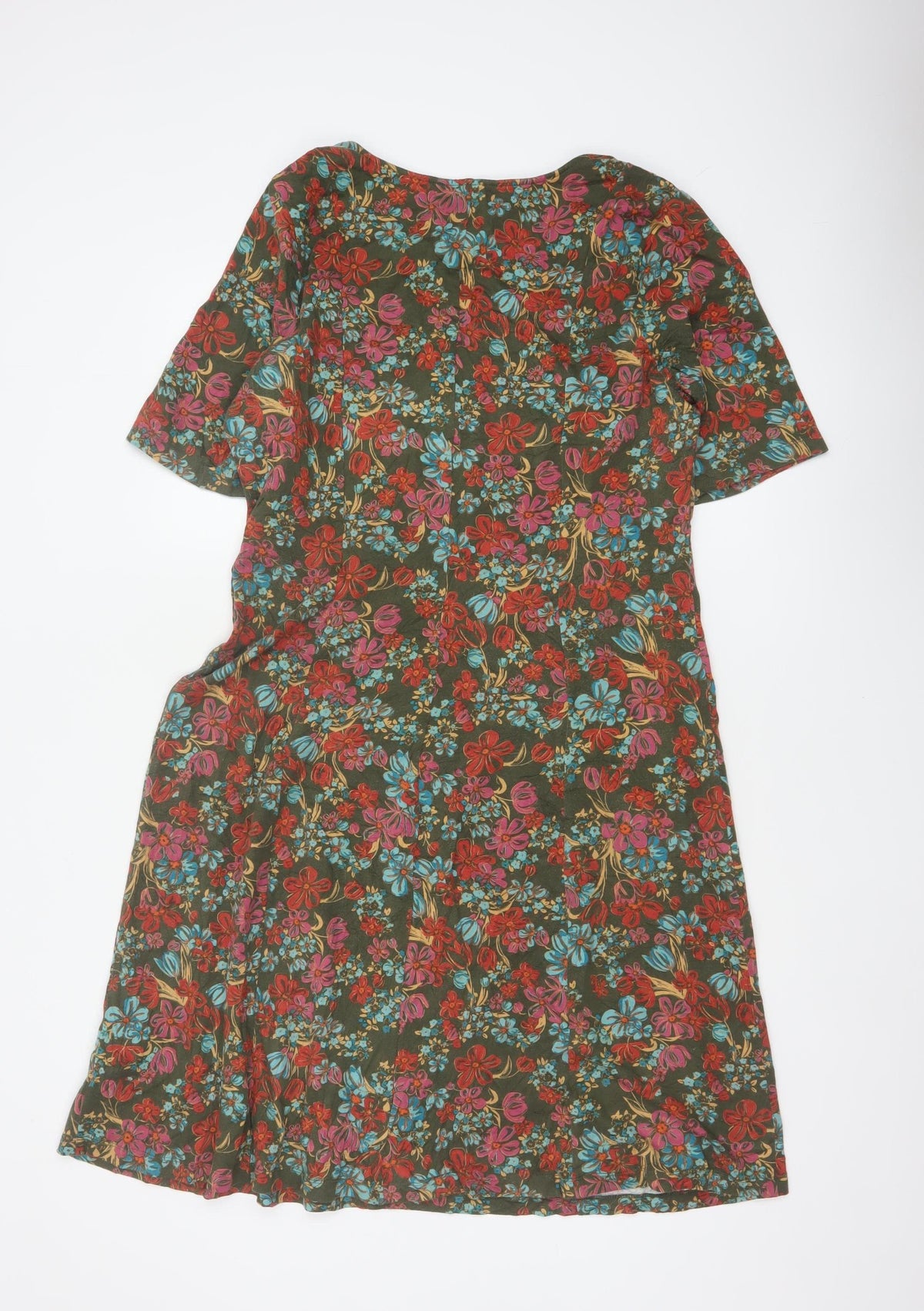 d&co. Women’s Multicoloured Floral Fit & Flare Dress UK L