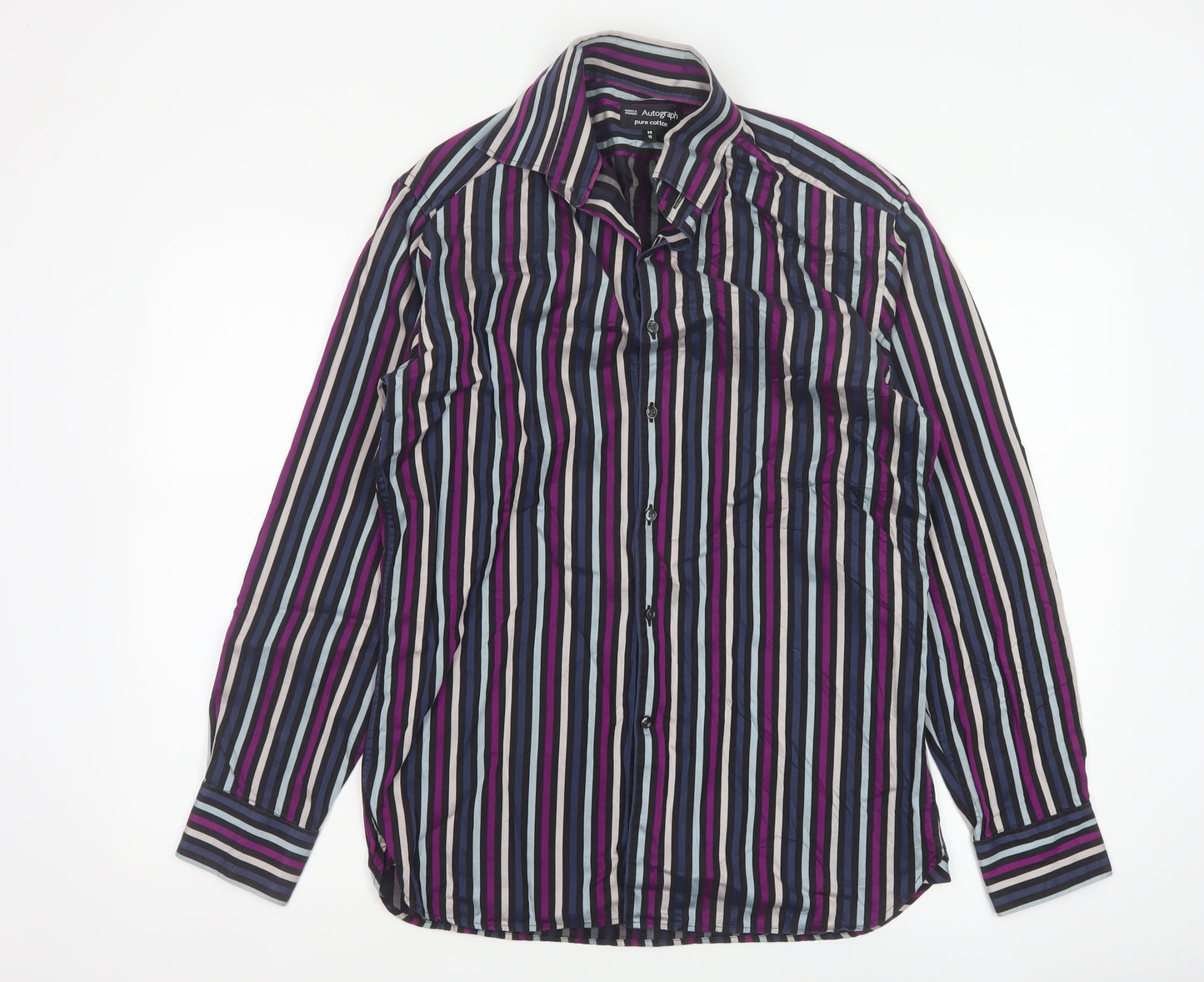 Marks and Spencer Autograph Men’s Multicoloured Stripe Shirt 15 38
