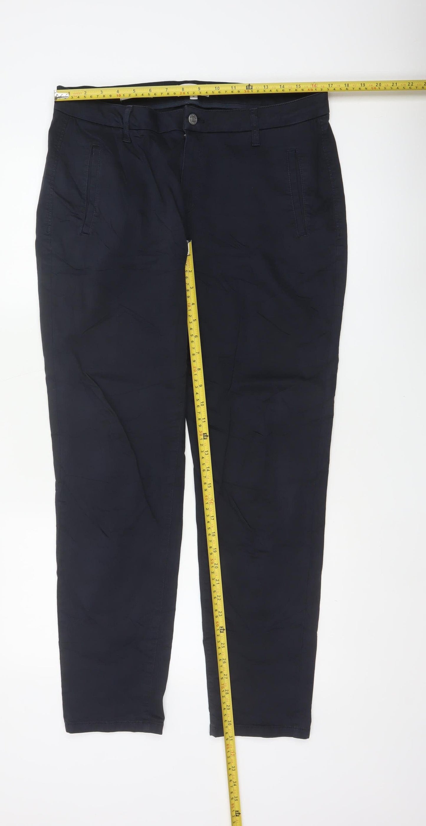Selected Femme Unisex Blue Size 42 Tapered Chino Stretch Trousers