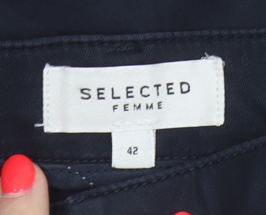 Selected Femme Unisex Blue Size 42 Tapered Chino Stretch Trousers