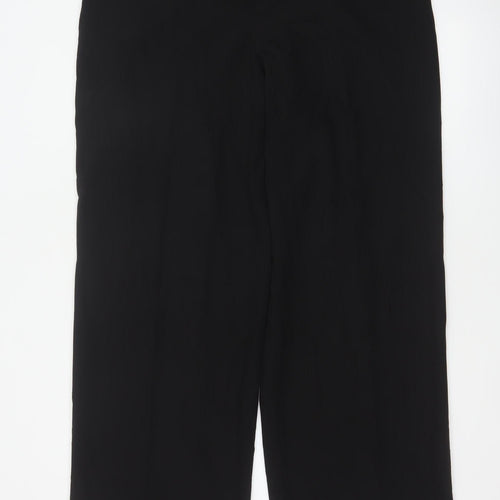 Next Women Black Size 16 Tall Wide-Leg Button Dress Trousers