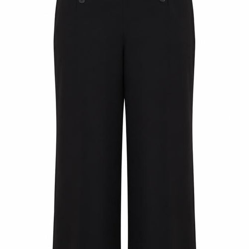 Next Women Black Size 16 Tall Wide-Leg Button Dress Trousers