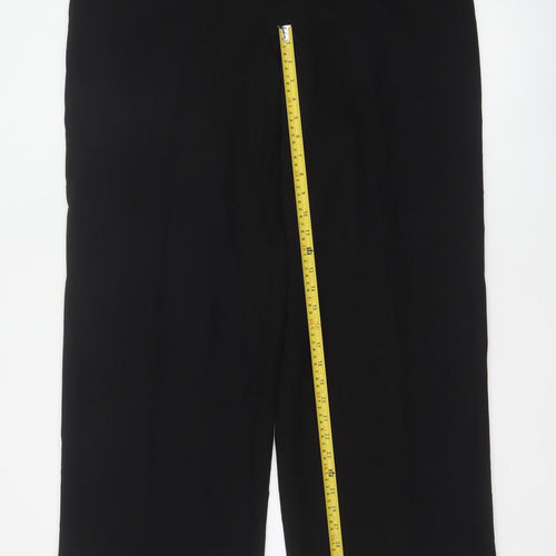 Next Women Black Size 16 Tall Wide-Leg Button Dress Trousers