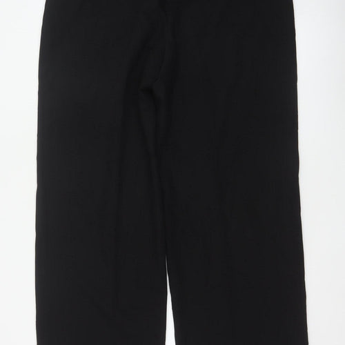 Next Women Black Size 16 Tall Wide-Leg Button Dress Trousers
