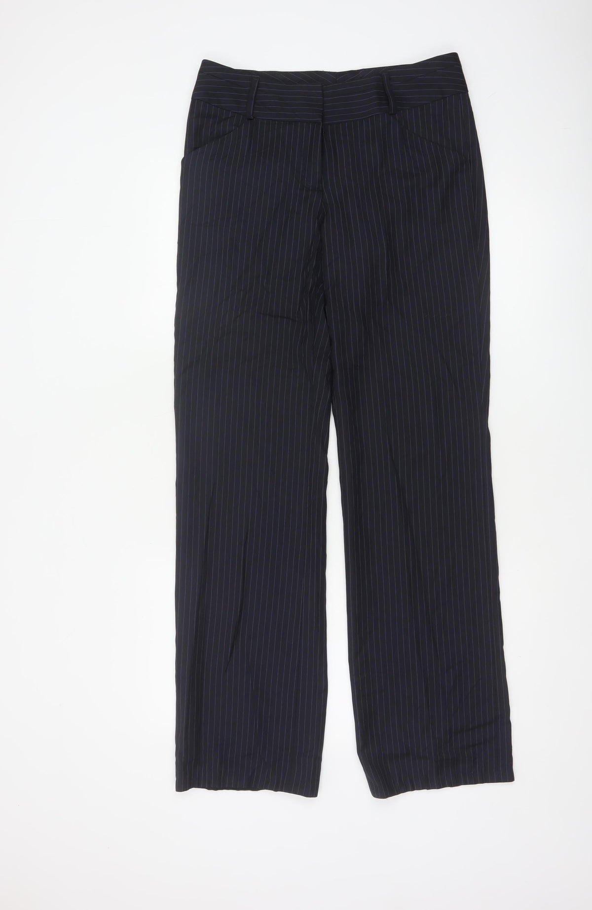 Frencheye Vive Women’s Navy Pinstripe Size 10 Straight Dress Trousers