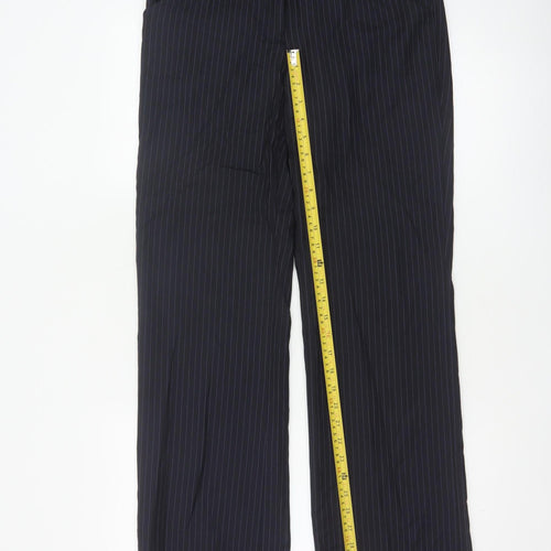 Frencheye Vive Women’s Navy Pinstripe Size 10 Straight Dress Trousers