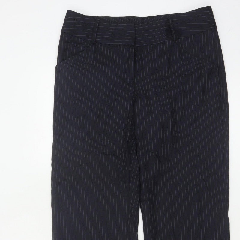 Frencheye Vive Women’s Navy Pinstripe Size 10 Straight Dress Trousers