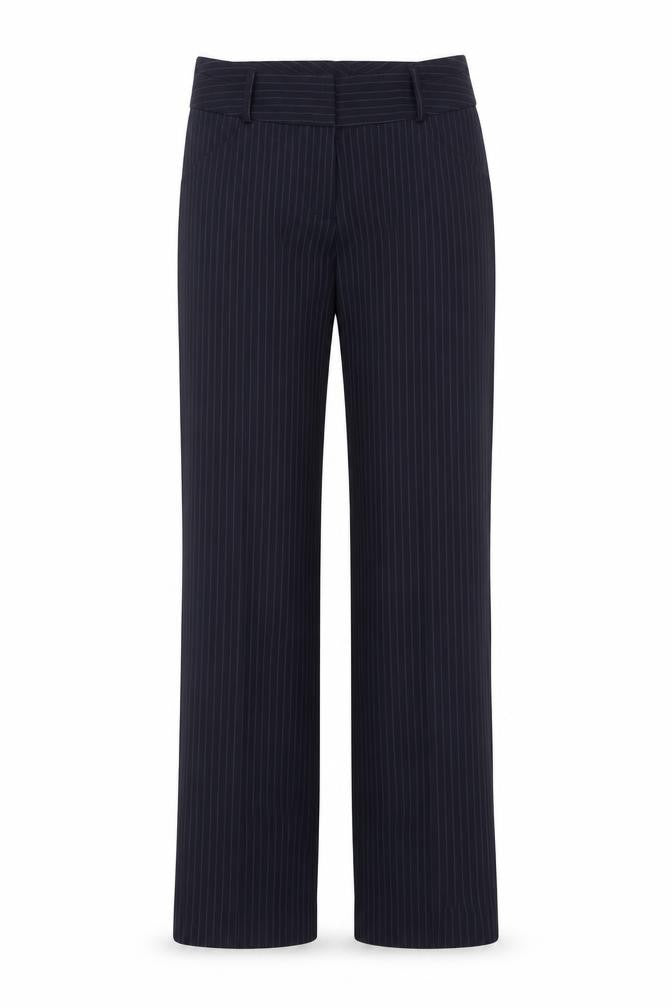 Frencheye Vive Women’s Navy Pinstripe Size 10 Straight Dress Trousers