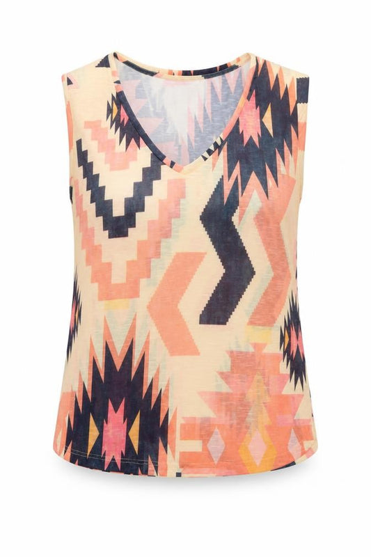 Zara Trafaluc Women’s Multicoloured Aztec V-Neck Tank Top UK 10 M