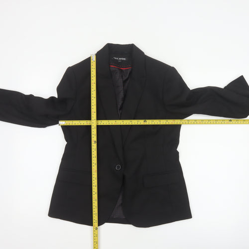 Next Women Black UK 12 Petite Single-Breasted Tailored Blazer Jacket