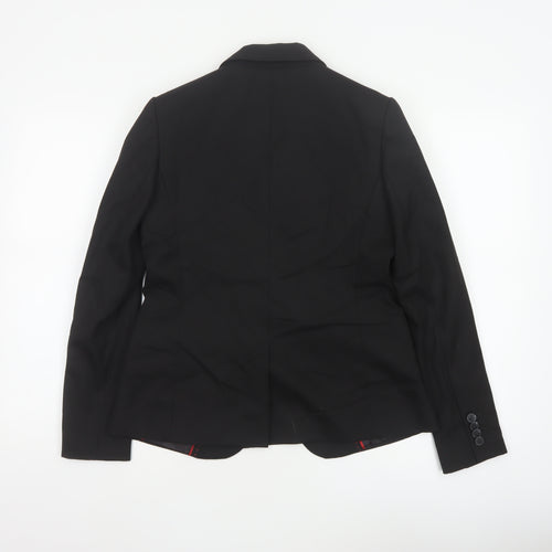 Next Women Black UK 12 Petite Single-Breasted Tailored Blazer Jacket