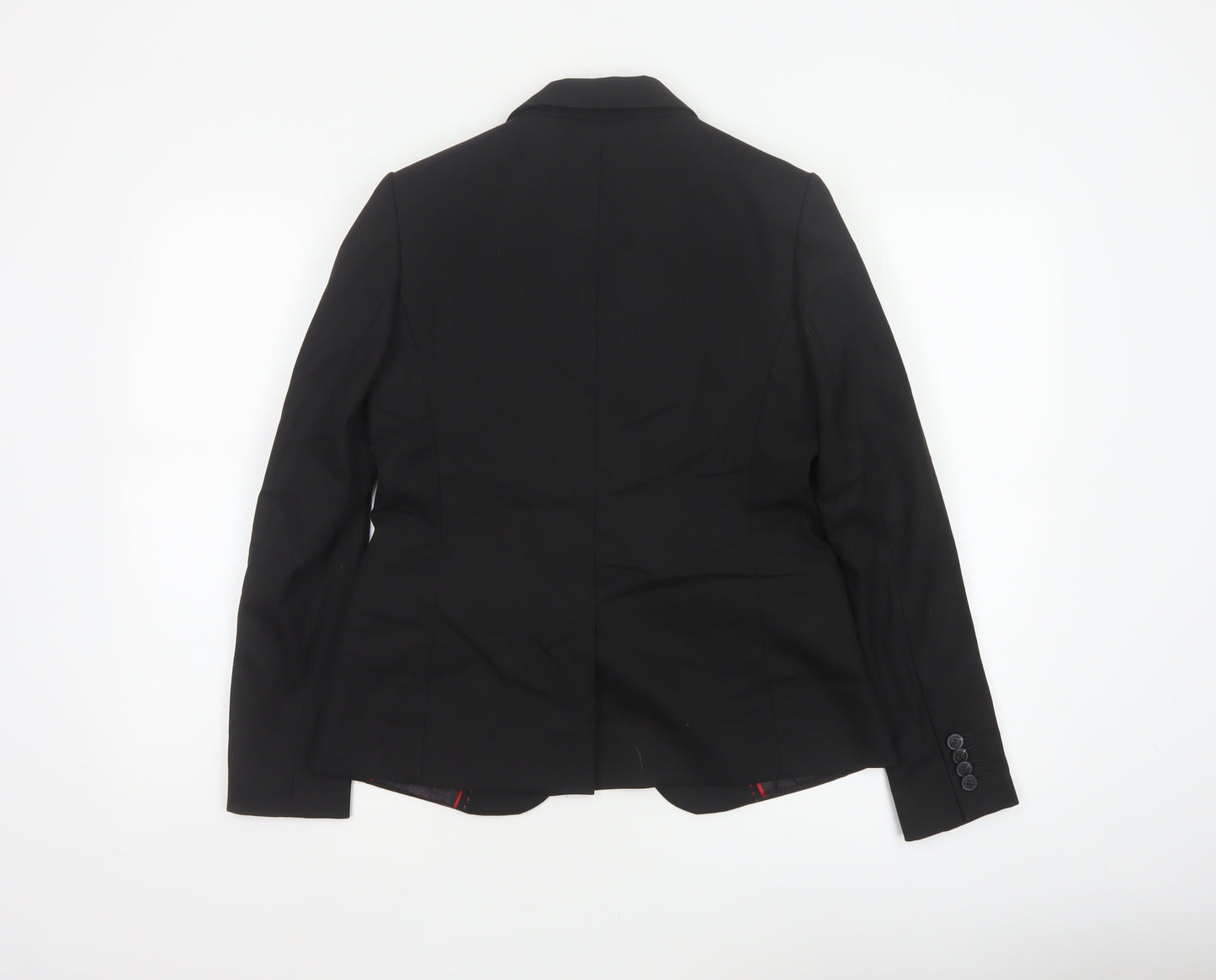 Next Women Black UK 12 Petite Single-Breasted Tailored Blazer Jacket
