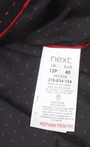 Next Women Black UK 12 Petite Single-Breasted Tailored Blazer Jacket