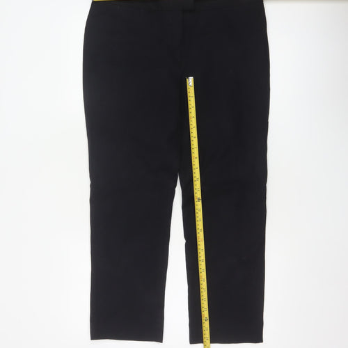 Jigsaw Women Black UK 14 Straight Tailored Work Trousers Pockets