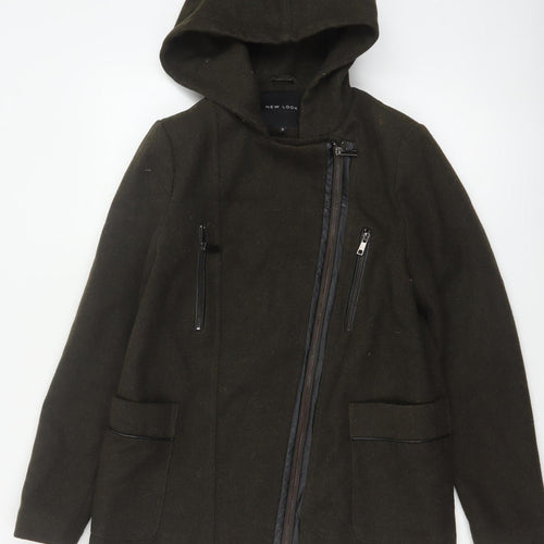New Look Women’s Black Size 10 Hooded Zip Parka Coat