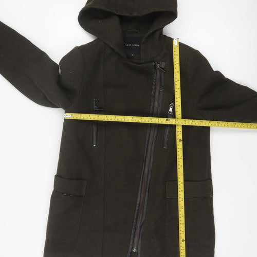 New Look Women’s Black Size 10 Hooded Zip Parka Coat