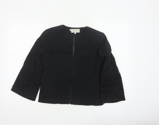 Hobbs Women Black UK 8 Floral Lace Cuff 3/4 Sleeve Blazer Jacket