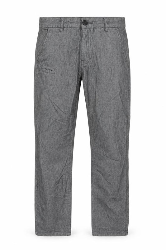 Front view of Ezekiel Men’s Grey 30 Slim Tapered Chino Trousers Stretch