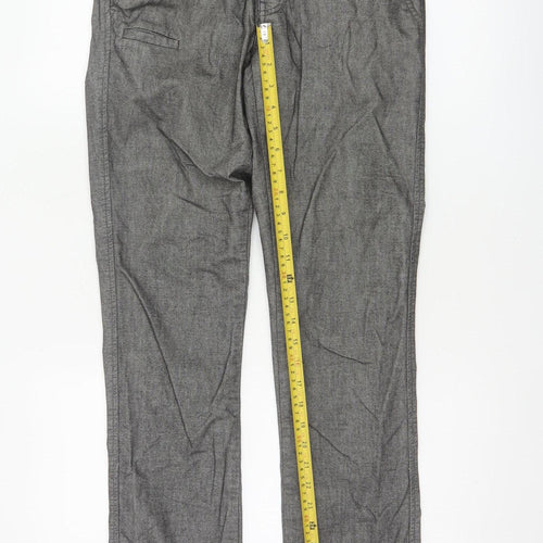 Ezekiel Men’s Grey 30 Slim Tapered Chino Trousers Stretch