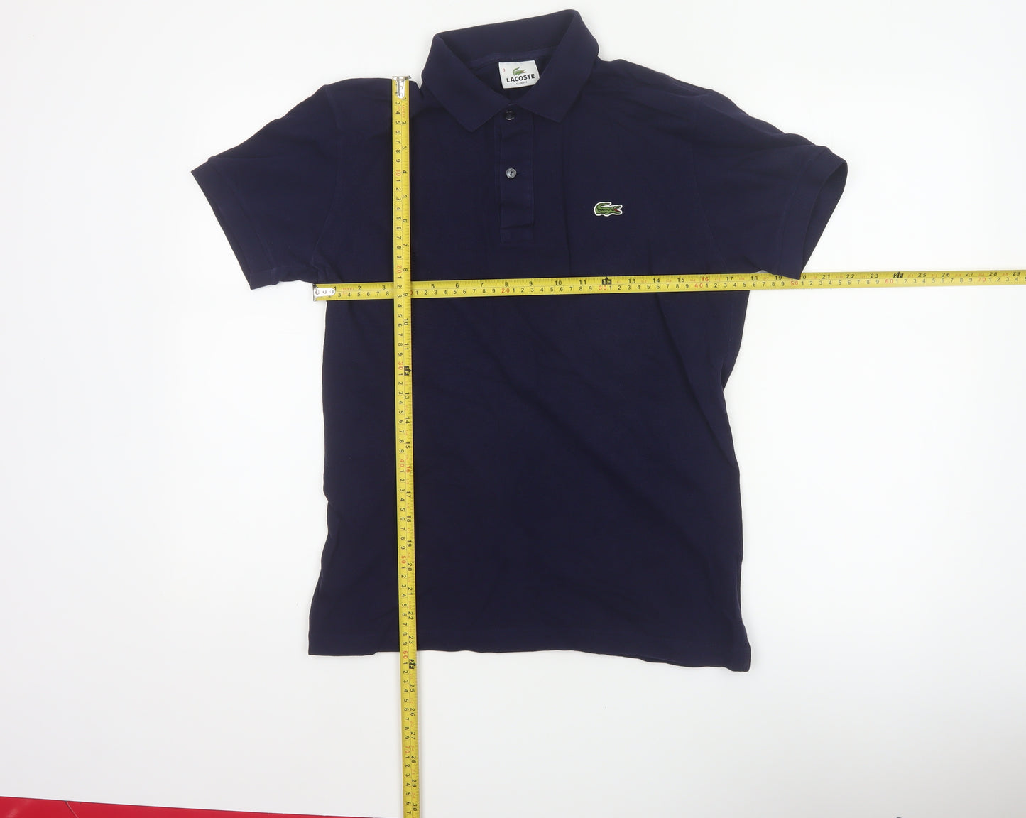 Lacoste Mens Blue S Slim Fit Cotton Pique Logo Polo Shirt