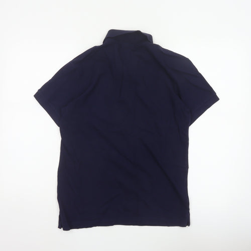 Lacoste Mens Blue S Slim Fit Cotton Pique Logo Polo Shirt