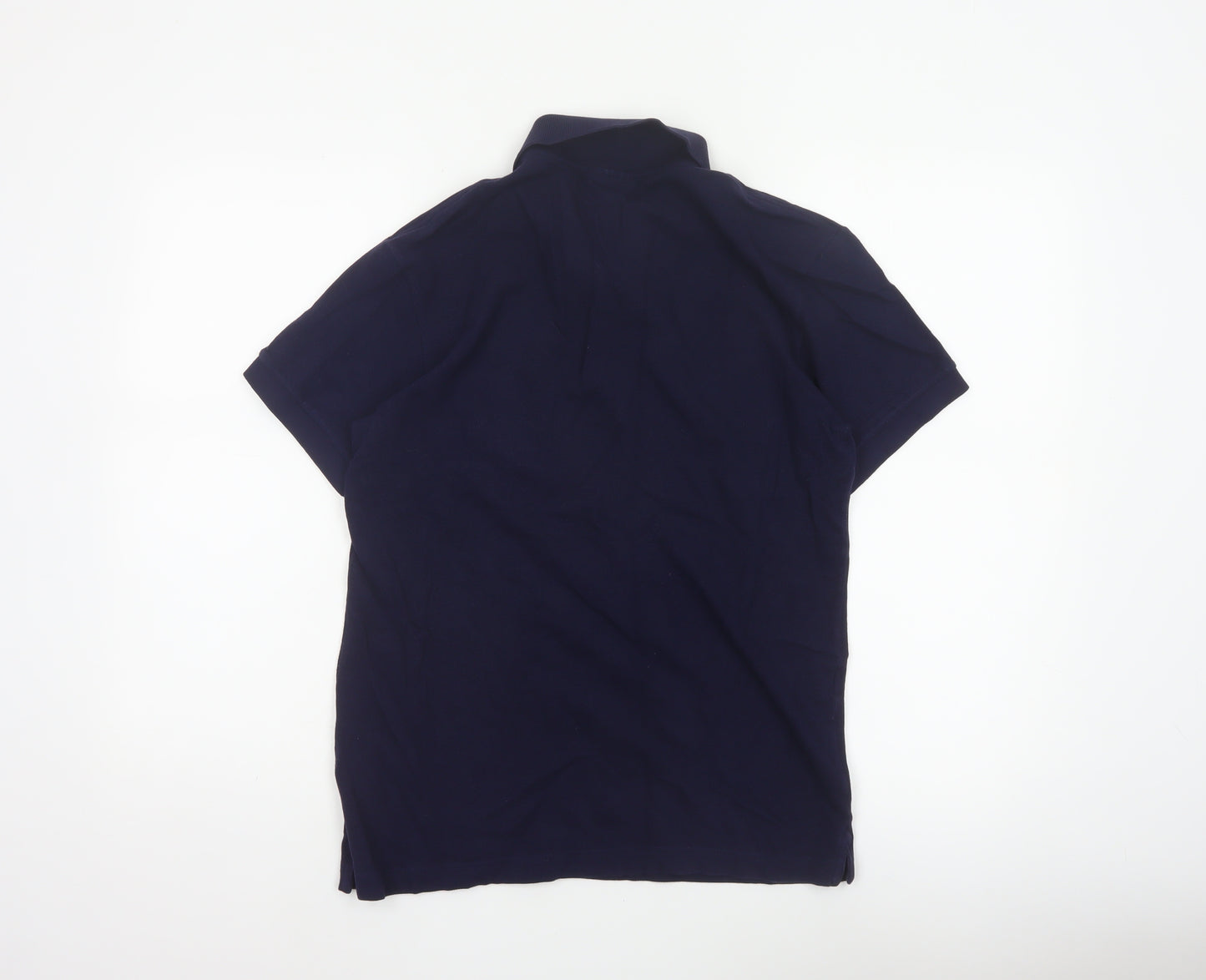Lacoste Mens Blue S Slim Fit Cotton Pique Logo Polo Shirt