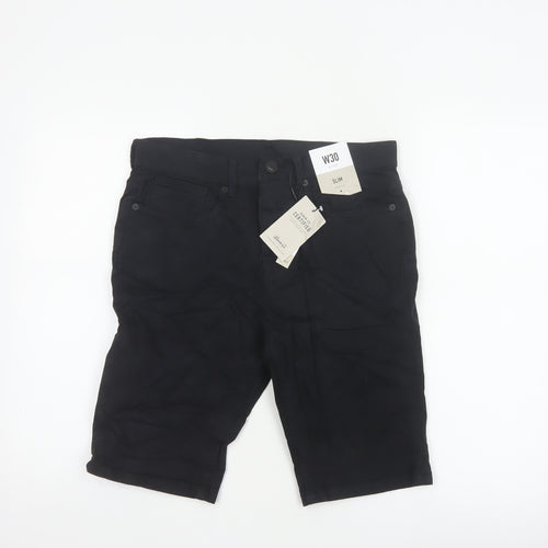 Denim Co. Men’s Black W30 Slim Stretch Denim 5-Pocket Shorts