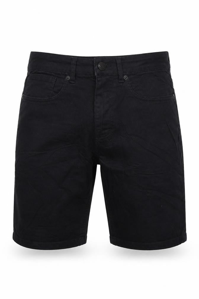 Front view of Denim Co. Men’s Black W30 Slim Stretch Denim 5-Pocket Shorts