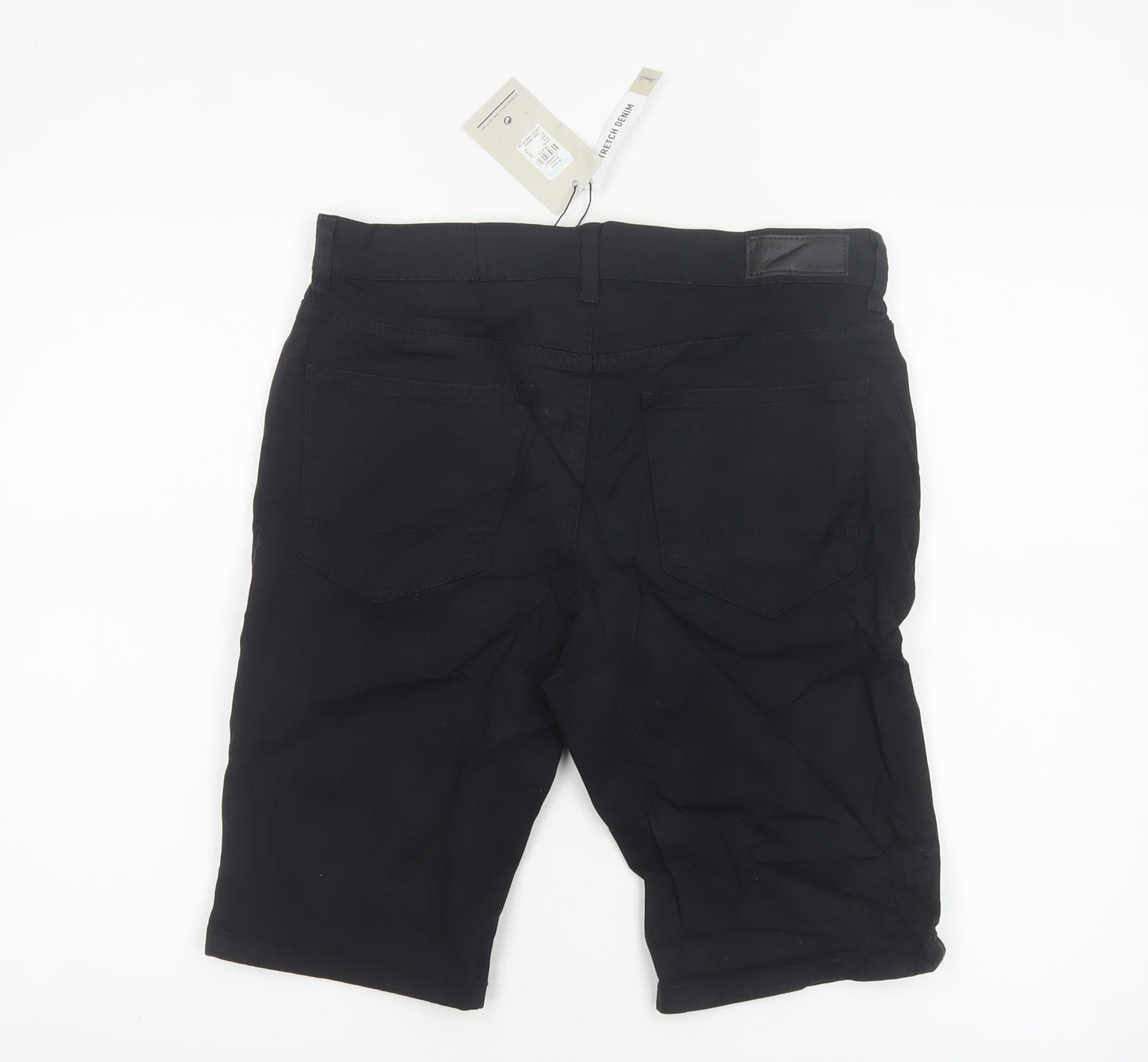Denim Co. Men’s Black W30 Slim Stretch Denim 5-Pocket Shorts