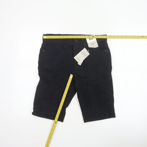 Denim Co. Men’s Black W30 Slim Stretch Denim 5-Pocket Shorts