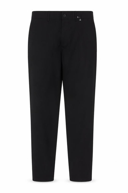 Front view of Zara Men’s Black 31 Slim Tapered Stretch Dress Trousers