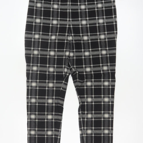Roman Women Black White Check Stretch Leggings UK 16