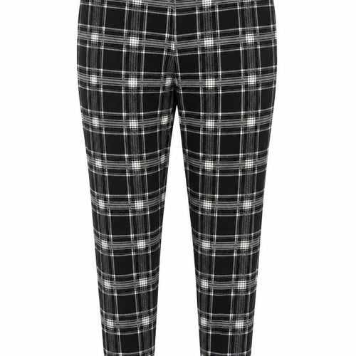 Roman Women Black White Check Stretch Leggings UK 16