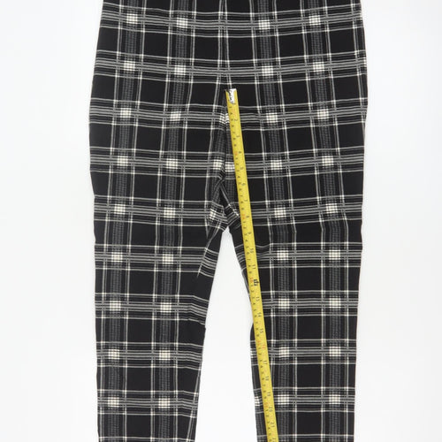 Roman Women Black White Check Stretch Leggings UK 16