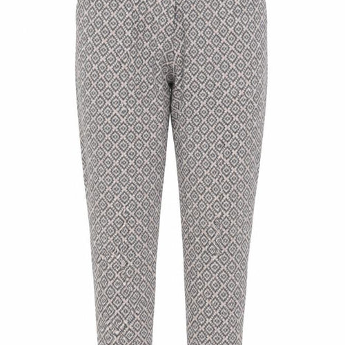 Next Women Grey Pink Geometric Tapered Trousers UK 8