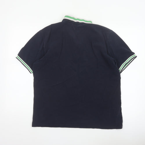 Fred Perry Men’s Blue L Cotton Pique Polo Shirt Striped Trim