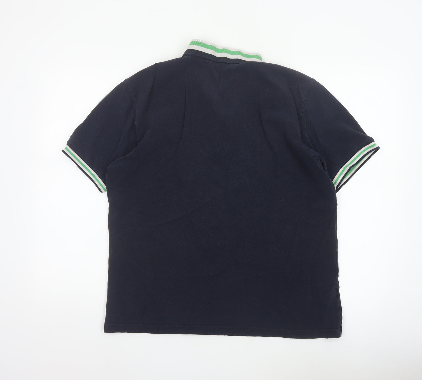 Fred Perry Men’s Blue L Cotton Pique Polo Shirt Striped Trim