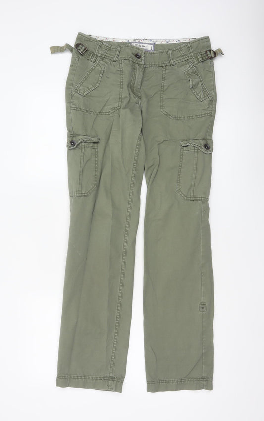 Fat Face Women Green UK 8 Cargo Straight Leg Cotton Trousers