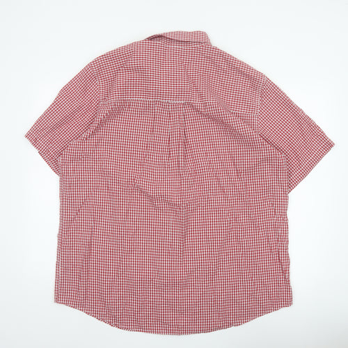 Chaps Men's Red Check Short Sleeve XL Button-Up Easy Care Shirt