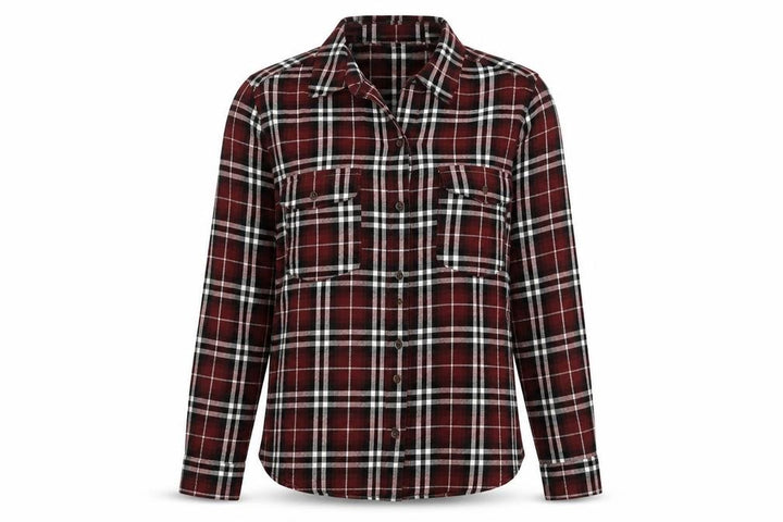 Forever 21 Women Red Plaid Button-Up Shirt UK 12 Long Sleeve Flannel