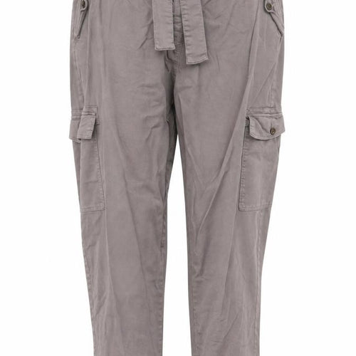 M&S Women’s Grey Size 24 Long Cargo Tapered Belted Trousers