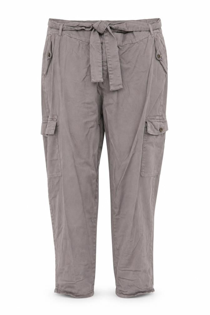 M&S Women’s Grey Size 24 Long Cargo Tapered Belted Trousers