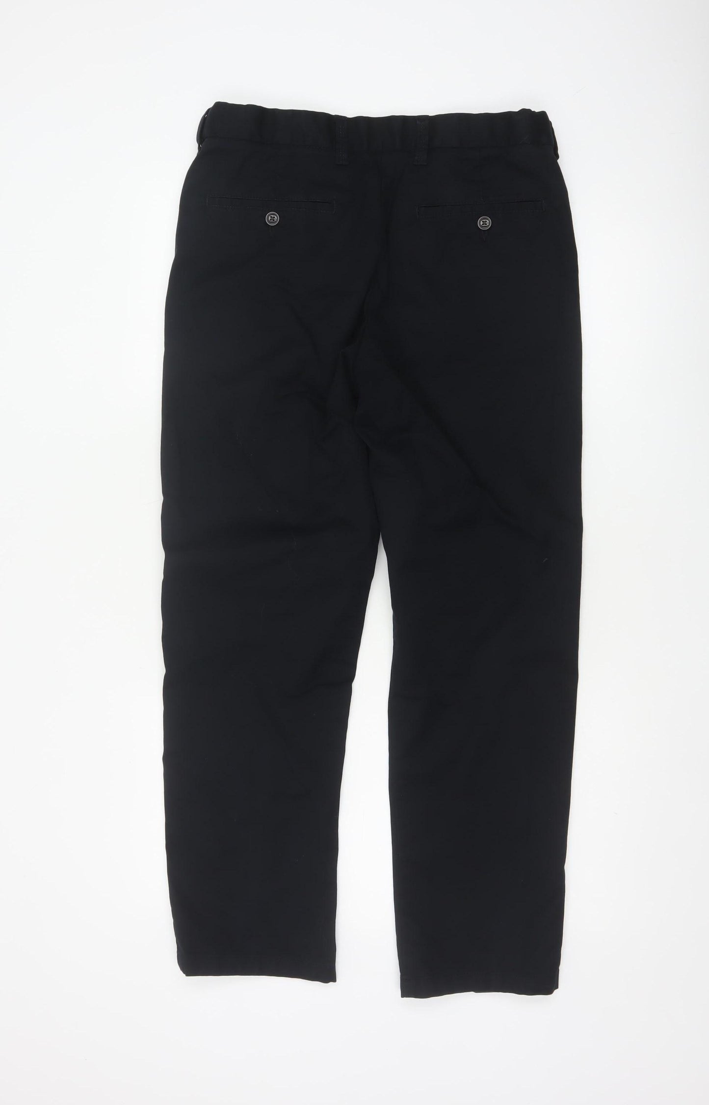 Marks and Spencer Men Black 32/29 Regular Fit Stretch Chino Trousers